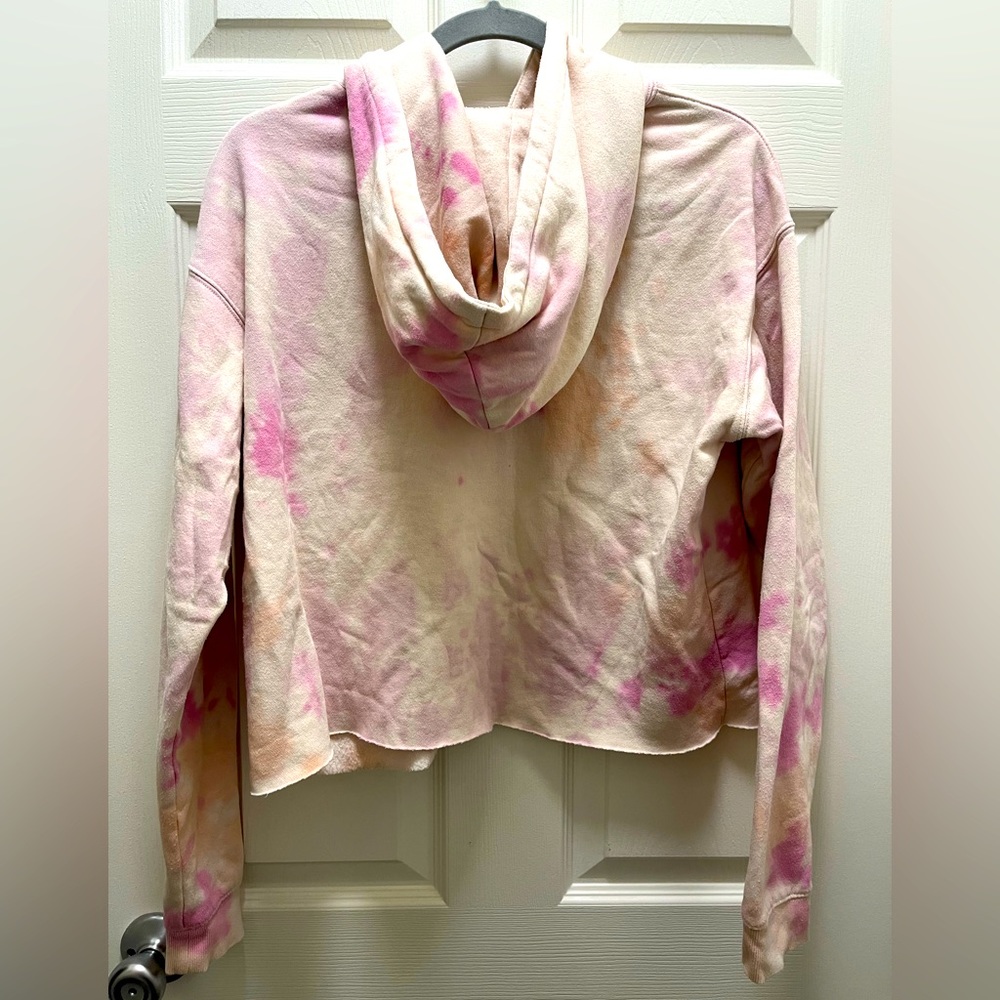 Wild Fable Pink Tie Dye Semi-Cropped Sweatshirt Hoodie - Picture 4 of 4